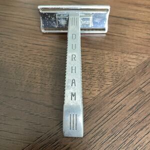 Vintage Durham Duplex Double Edge Safety Razor Streamline Art Deco Shaving READ